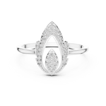 Gold Dual Leaf Halo Setting Round Lab Grown Diamond Rhyva Ring