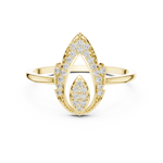 Gold Dual Leaf Halo Setting Round Lab Grown Diamond Rhyva Ring