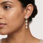 Gold 2Ct Cluster Floral Pear Lab Grown Diamond Dovyn Earring