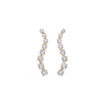 Rose Gold Prong Drop Round Lab Grown Diamond Zyvenna Earring