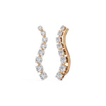 Rose Gold Prong Drop Round Lab Grown Diamond Zyvenna Earring
