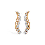 Rose Gold Prong Drop Round Lab Grown Diamond Zyvenna Earring