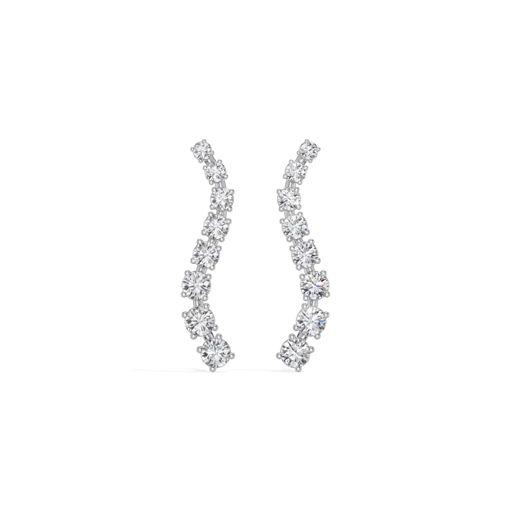 White Gold Prong Drop Round Lab Grown Diamond Zyvenna Earring