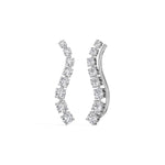 White Gold Prong Drop Round Lab Grown Diamond Zyvenna Earring