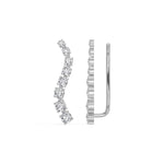 White Gold Prong Drop Round Lab Grown Diamond Zyvenna Earring