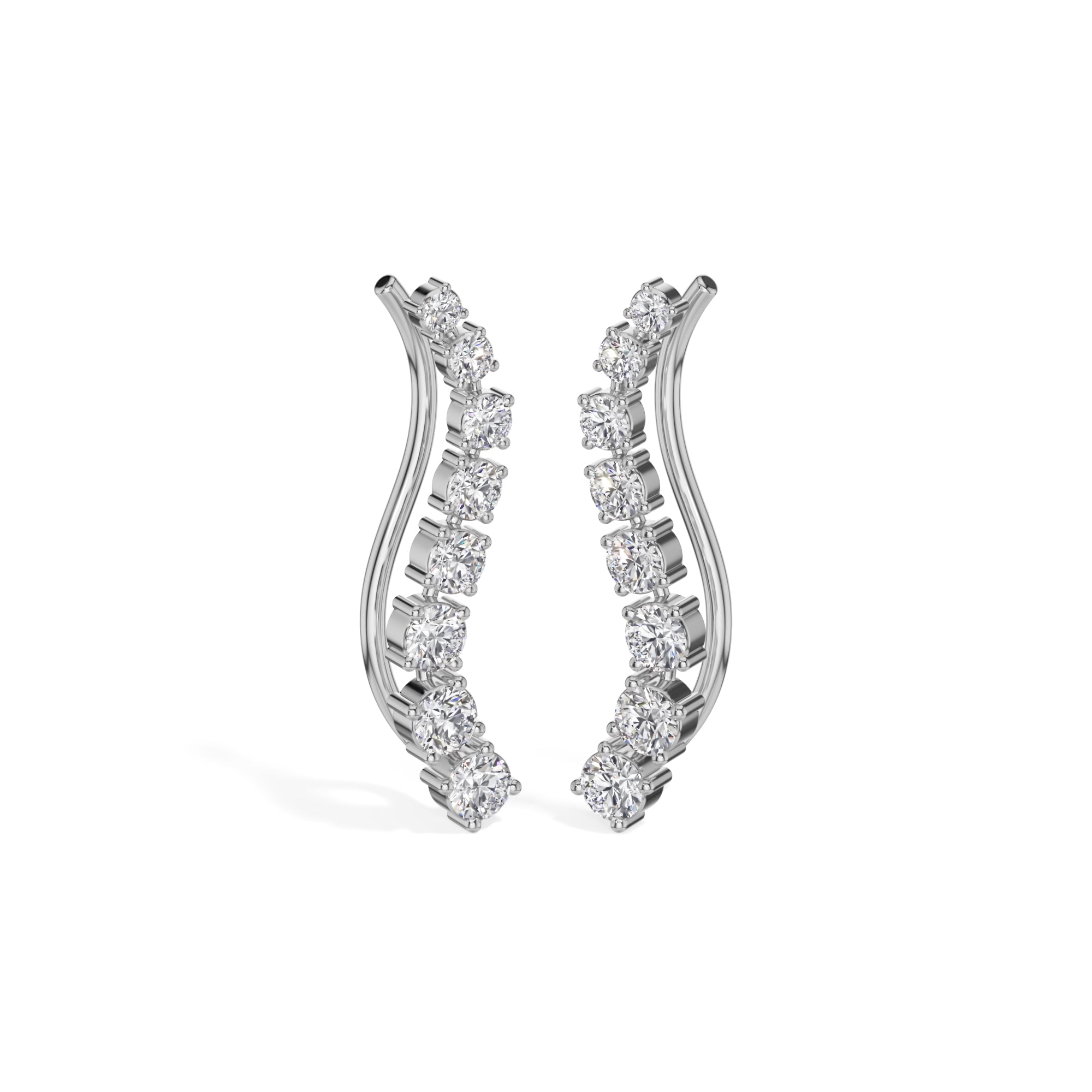 White Gold Prong Drop Round Lab Grown Diamond Zyvenna Earring