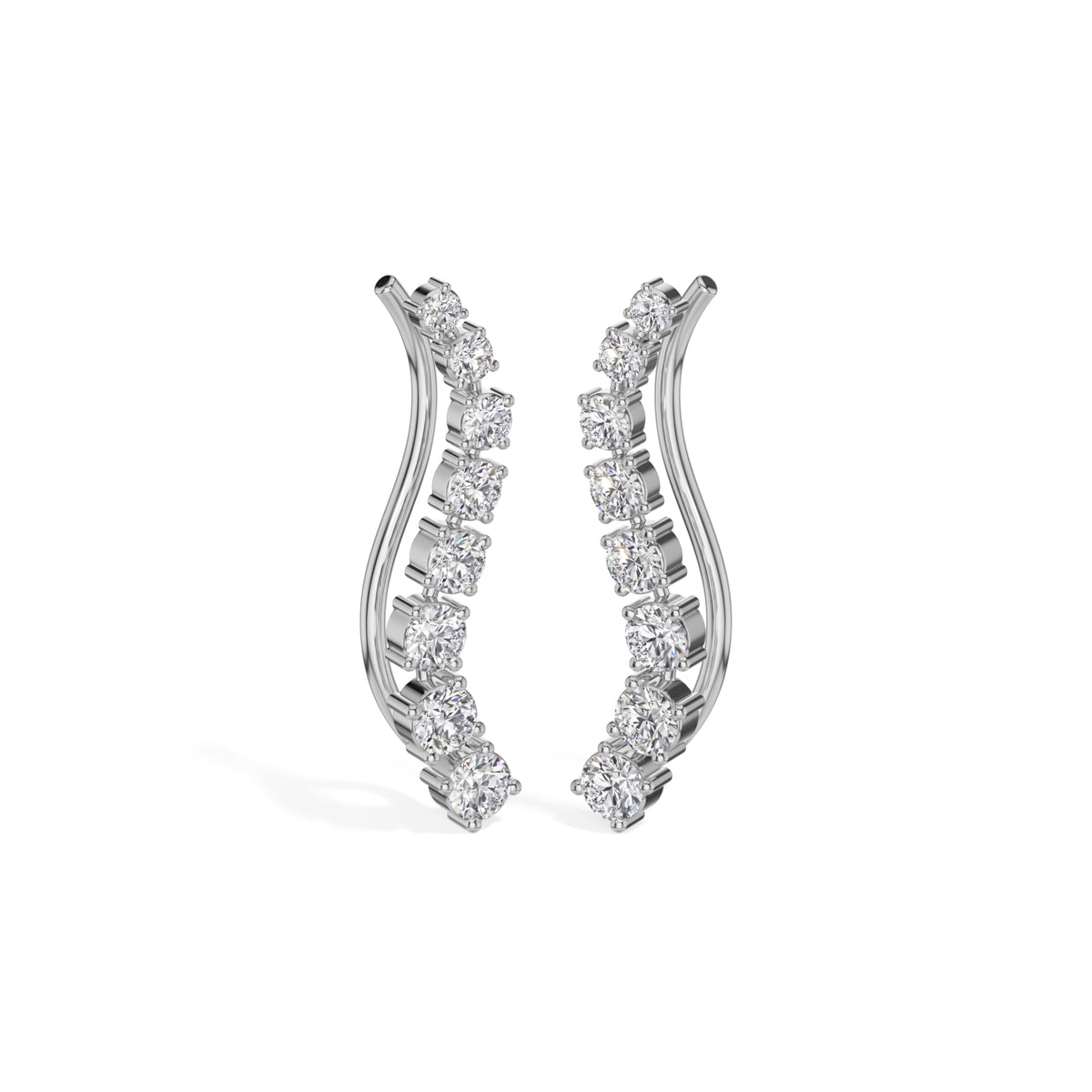 White Gold Prong Drop Round Lab Grown Diamond Zyvenna Earring