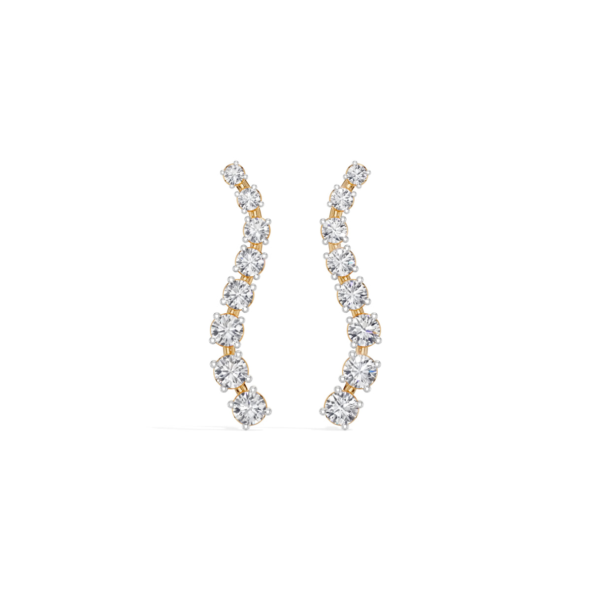 Yellow Gold Prong Drop Round Lab Grown Diamond Zyvenna Earring
