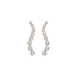 Yellow Gold Prong Drop Round Lab Grown Diamond Zyvenna Earring