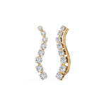 Yellow Gold Prong Drop Round Lab Grown Diamond Zyvenna Earring