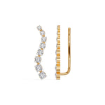 Yellow Gold Prong Drop Round Lab Grown Diamond Zyvenna Earring
