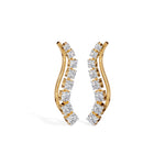 Yellow Gold Prong Drop Round Lab Grown Diamond Zyvenna Earring
