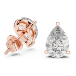 Gold 3 5Ct Pear Lab Grown Diamond Stud Earrings