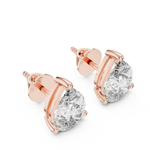 Gold 3 5Ct Pear Lab Grown Diamond Stud Earrings