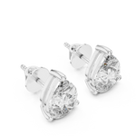 Gold 3 5Ct Pear Lab Grown Diamond Stud Earrings