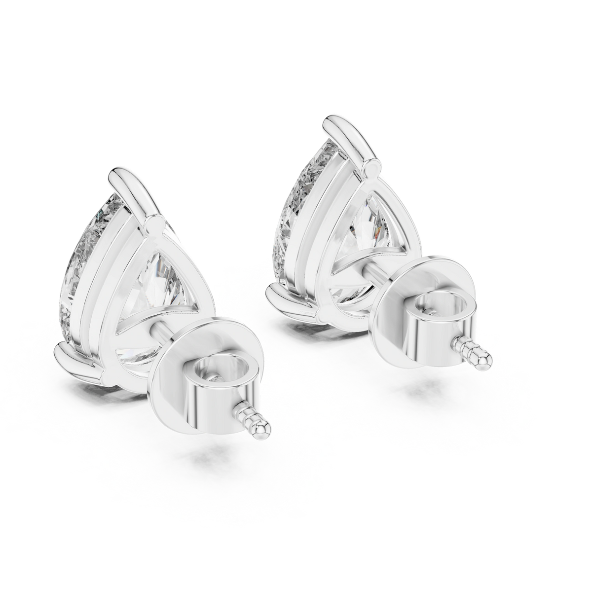 Gold 3 5Ct Pear Lab Grown Diamond Stud Earrings