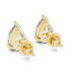 Gold 3 5Ct Pear Lab Grown Diamond Stud Earrings