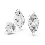 Gold 1 5Ct Marquise Lab Grown Diamond Stud Earrings