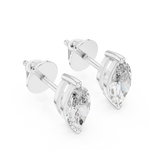 Gold 1 5Ct Marquise Lab Grown Diamond Stud Earrings