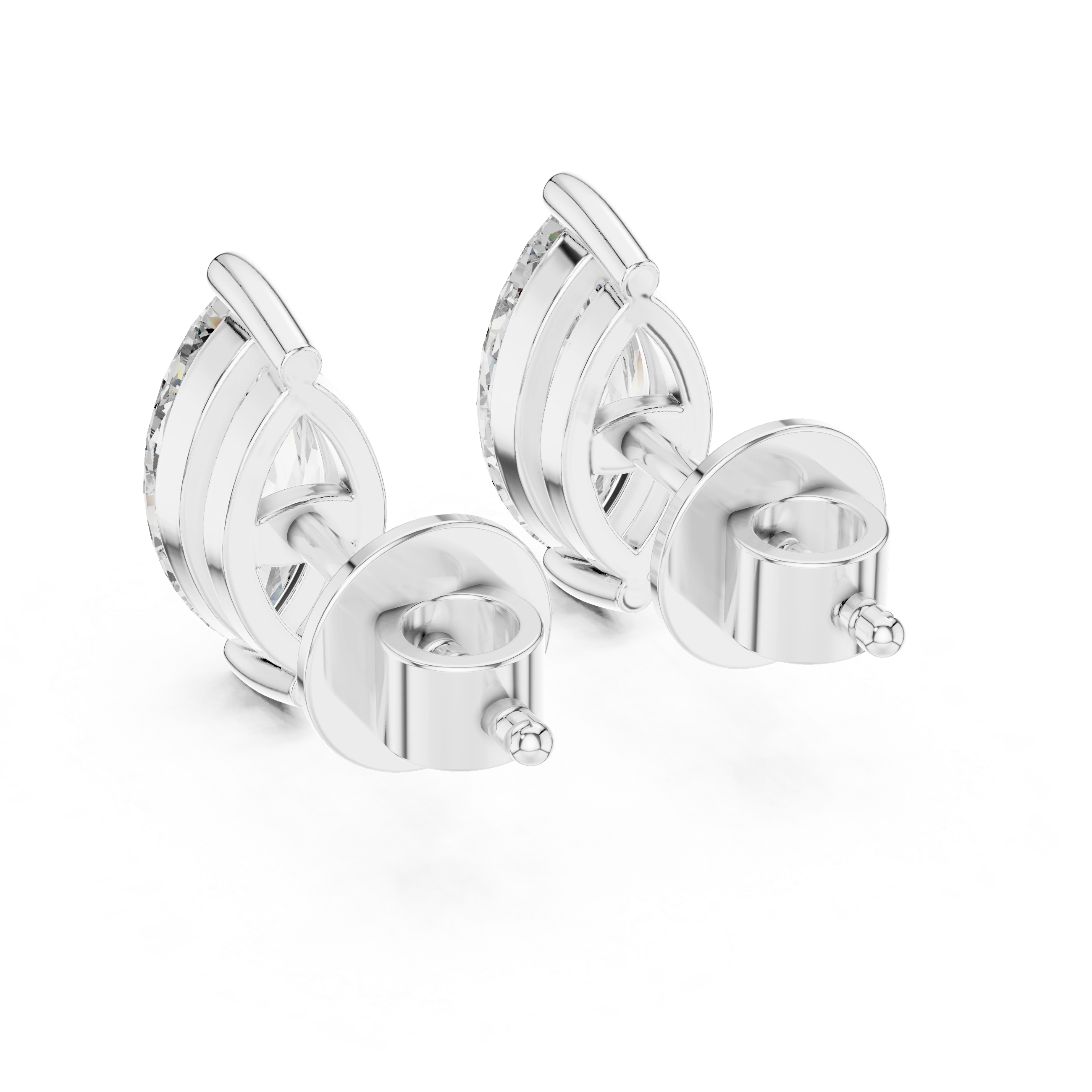 Gold 1 5Ct Marquise Lab Grown Diamond Stud Earrings