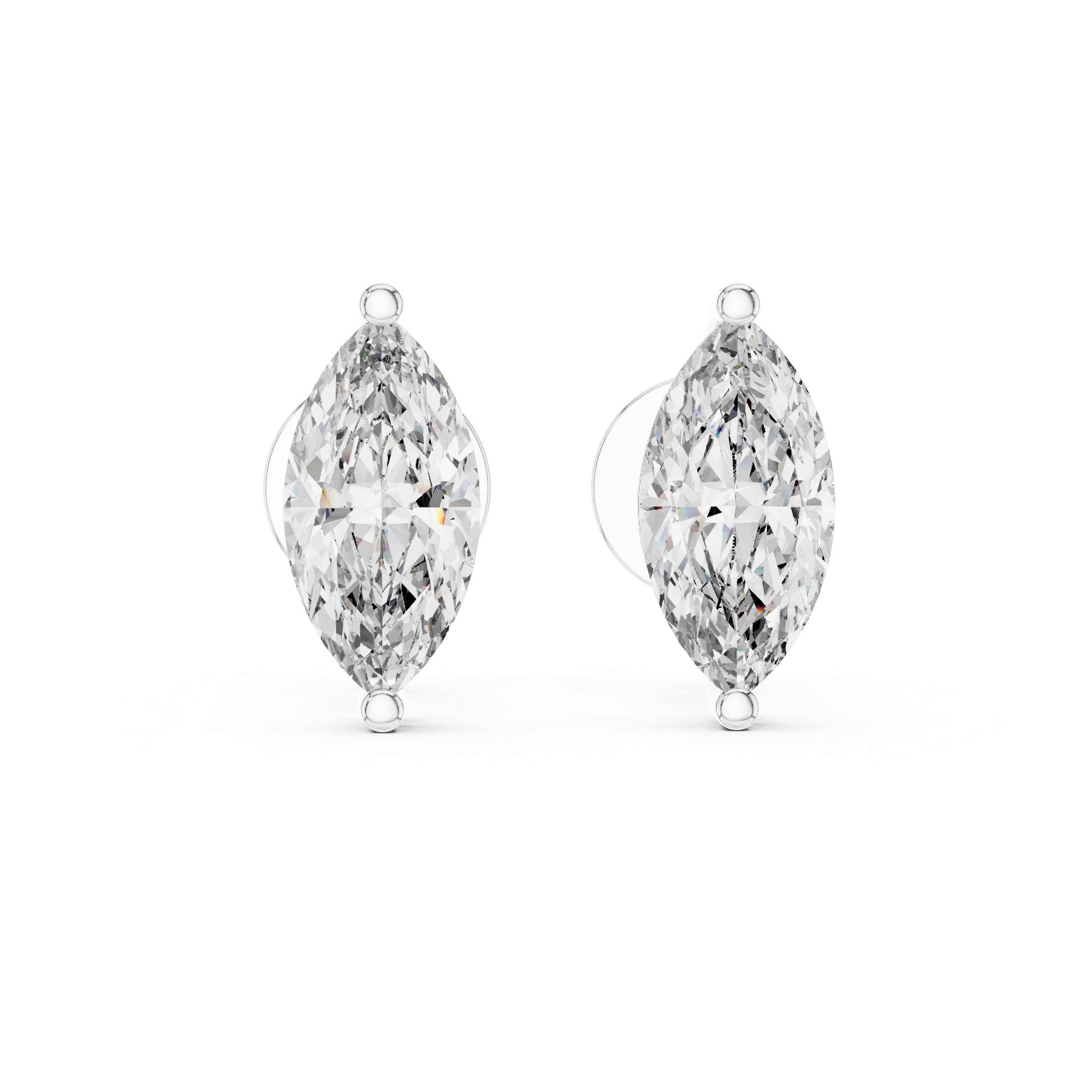 Gold 1 5Ct Marquise Lab Grown Diamond Stud Earrings
