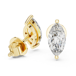 Gold 1 5Ct Marquise Lab Grown Diamond Stud Earrings