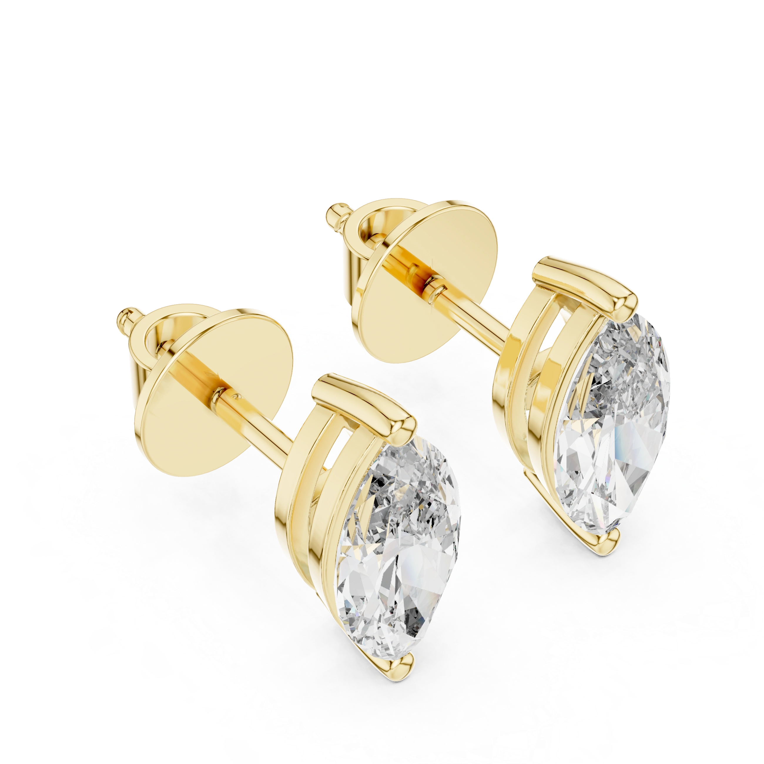 Gold 1 5Ct Marquise Lab Grown Diamond Stud Earrings