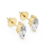 Gold 1 5Ct Marquise Lab Grown Diamond Stud Earrings