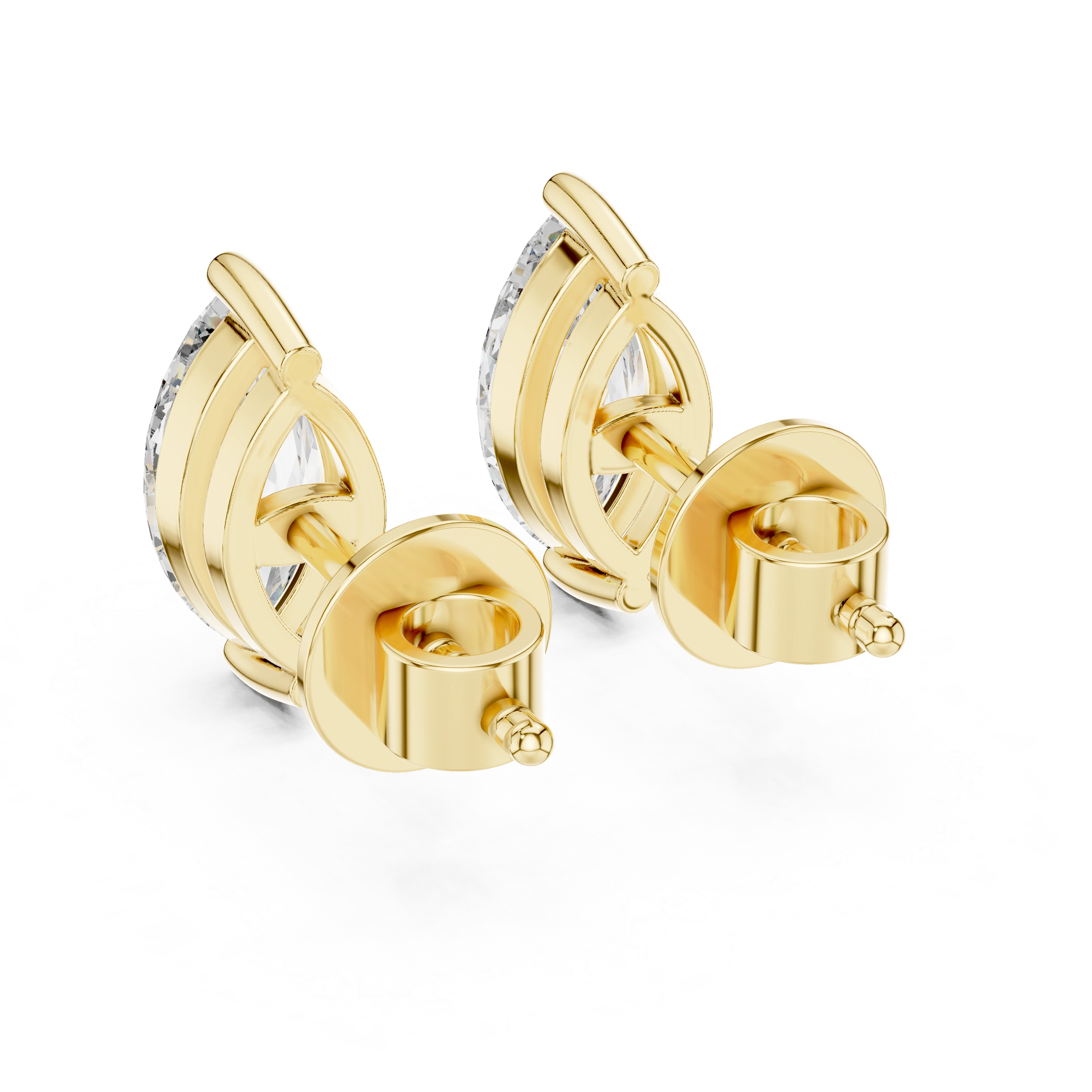 Gold 1 5Ct Marquise Lab Grown Diamond Stud Earrings