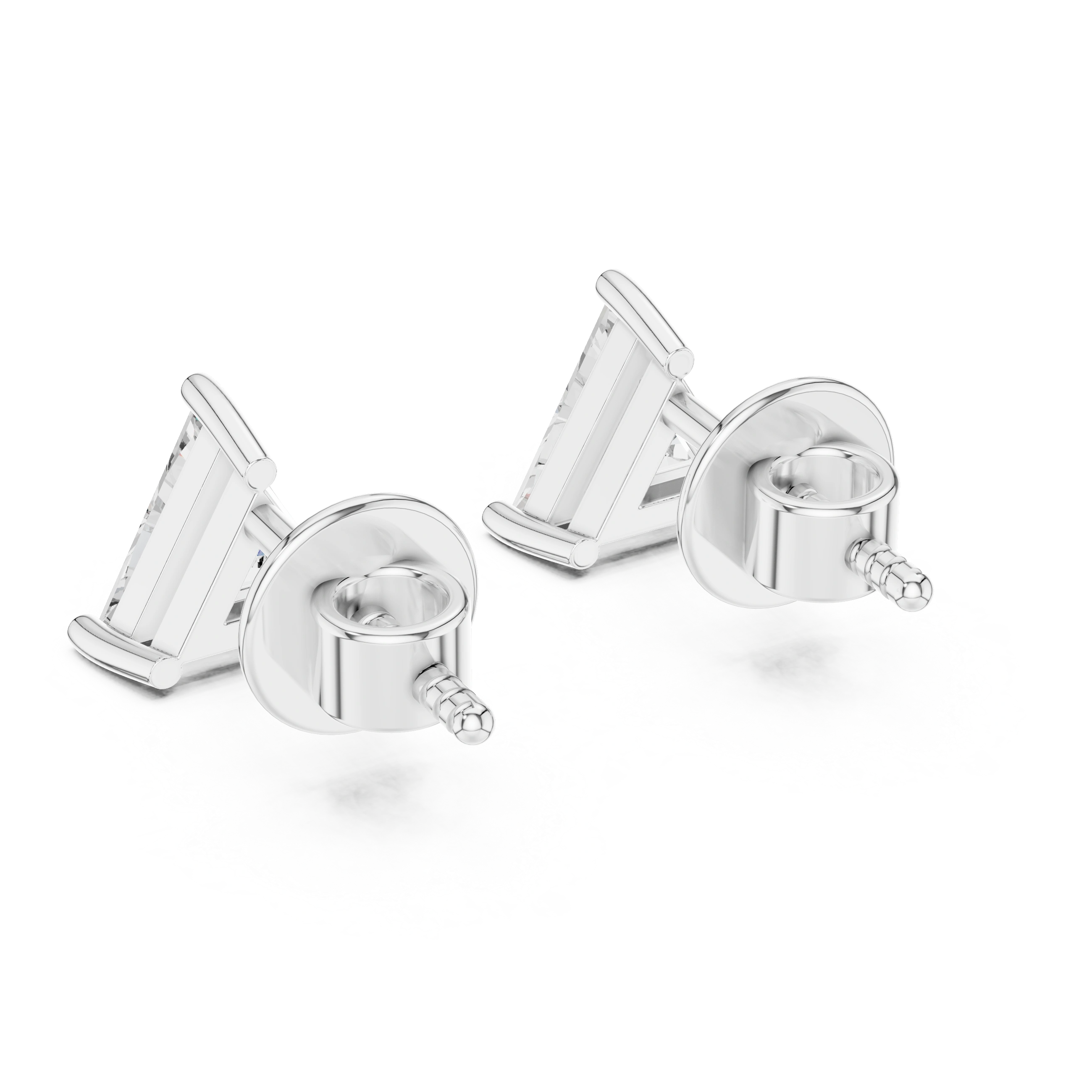 Gold 1 3Ct Triangle Lab Grown Diamond Stud Earrings