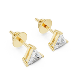 Gold 1 3Ct Triangle Lab Grown Diamond Stud Earrings