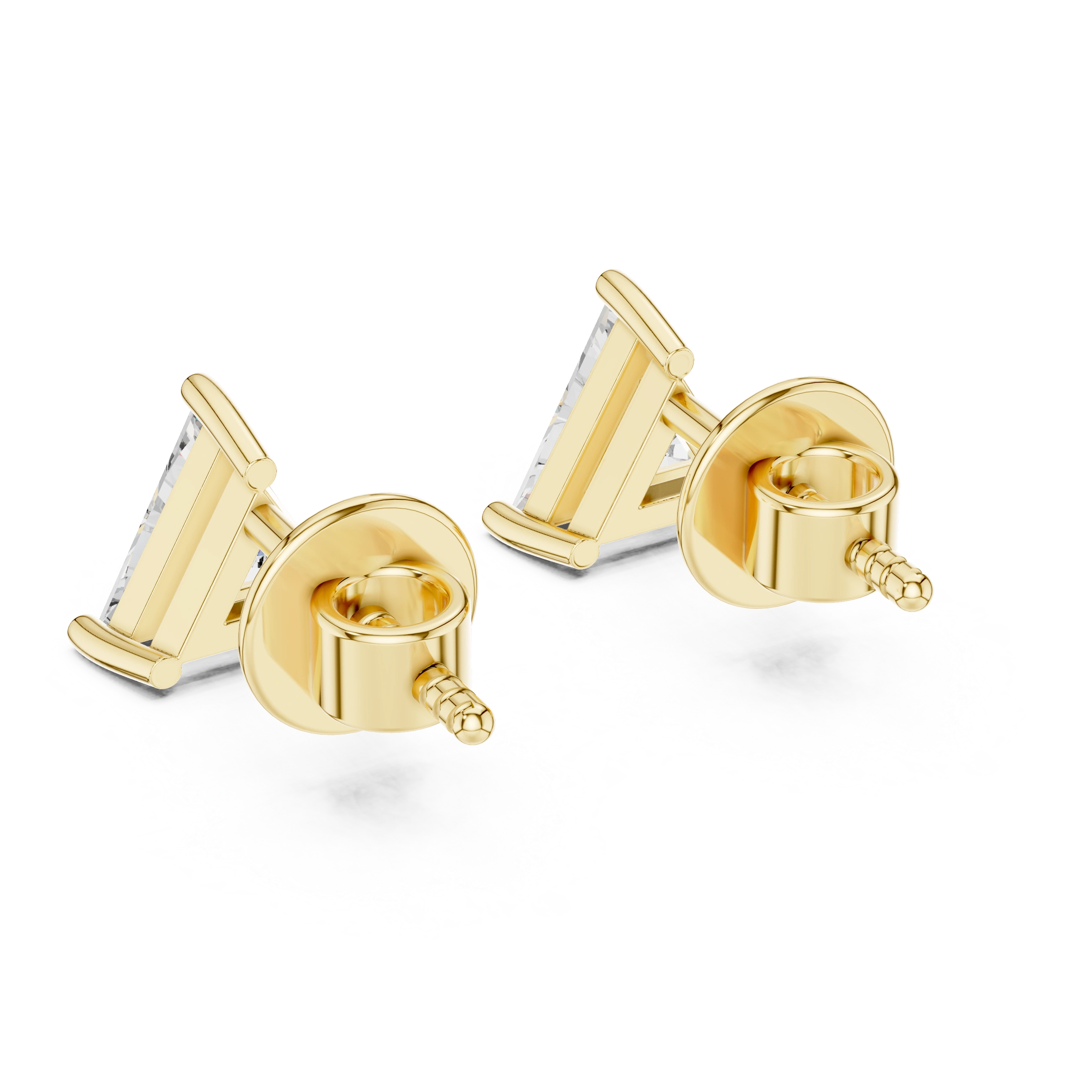 Gold 1 3Ct Triangle Lab Grown Diamond Stud Earrings