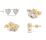 Gold 1 5Ct Heart Lab Grown Diamond Stud Earrings