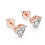 Gold 1 5Ct Heart Lab Grown Diamond Stud Earrings