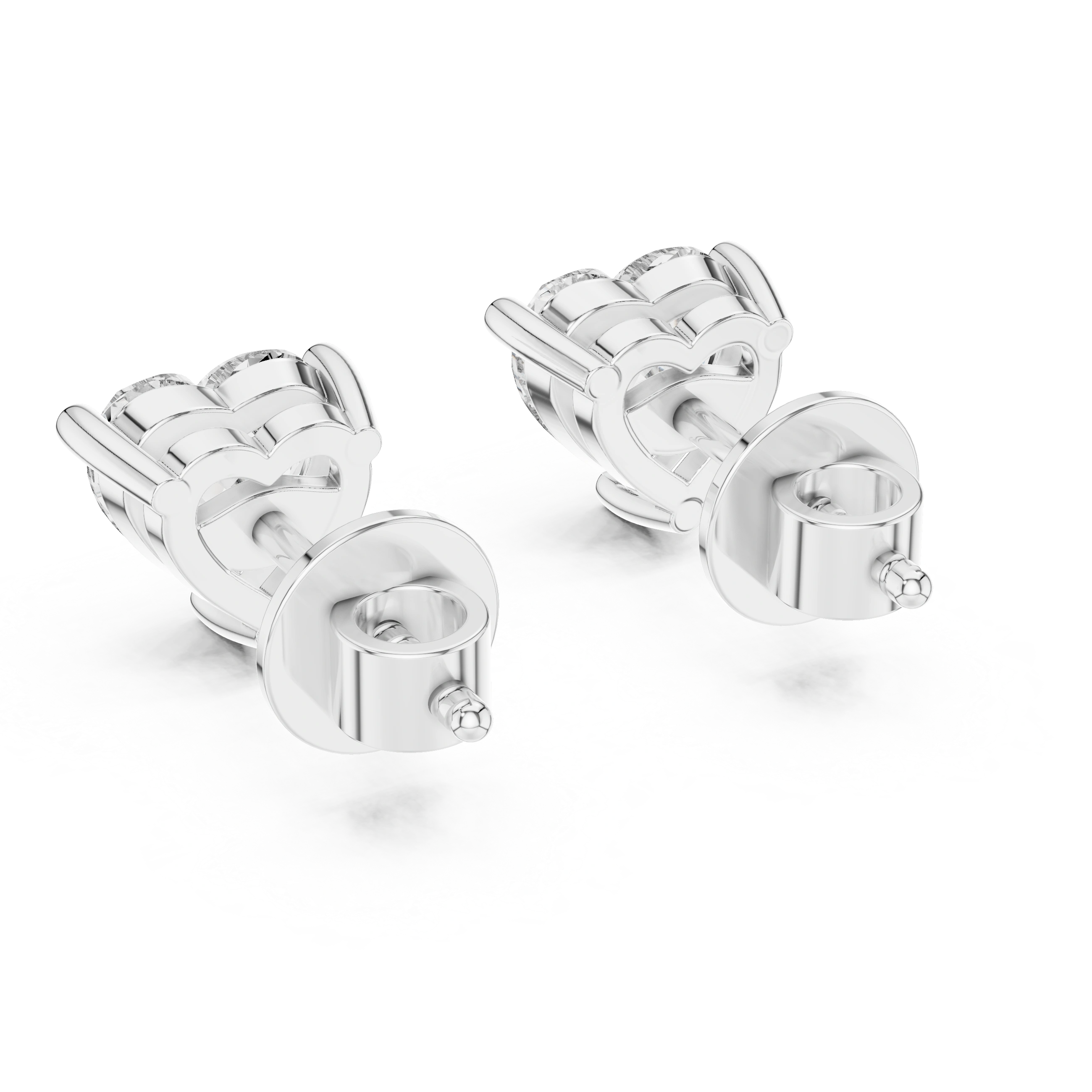 Gold 1 5Ct Heart Lab Grown Diamond Stud Earrings