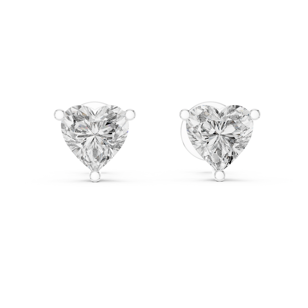 Gold 1 5Ct Heart Lab Grown Diamond Stud Earrings