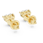 Gold 1 5Ct Heart Lab Grown Diamond Stud Earrings
