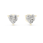 Gold 1 5Ct Heart Lab Grown Diamond Stud Earrings