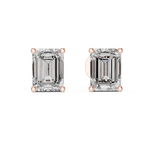 Gold 2 5Ct Emerald Lab Grown Diamond Stud Earrings