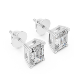 Gold 2 5Ct Emerald Lab Grown Diamond Stud Earrings