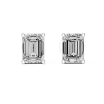Gold 2 5Ct Emerald Lab Grown Diamond Stud Earrings