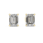 Gold 2 5Ct Emerald Lab Grown Diamond Stud Earrings
