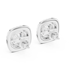 Gold 2 5Ct Round Designer Double Halo Lab Grown Diamond Stud Earrings