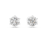 Gold 1 Ct Round 6 Prong Lab Grown Diamond Stud Earrings