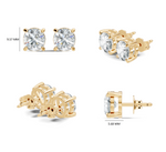 Gold 2 5Ct Round Classic Basket Lab Grown Diamond Stud Earrings