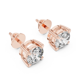 Gold 2 5Ct Round Classic Basket Lab Grown Diamond Stud Earrings
