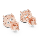 Gold 2 5Ct Round Classic Basket Lab Grown Diamond Stud Earrings