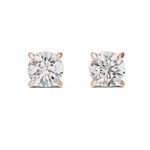 Gold 2 5Ct Round Classic Basket Lab Grown Diamond Stud Earrings