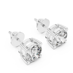 Gold 2 5Ct Round Classic Basket Lab Grown Diamond Stud Earrings