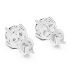 Gold 2 5Ct Round Classic Basket Lab Grown Diamond Stud Earrings